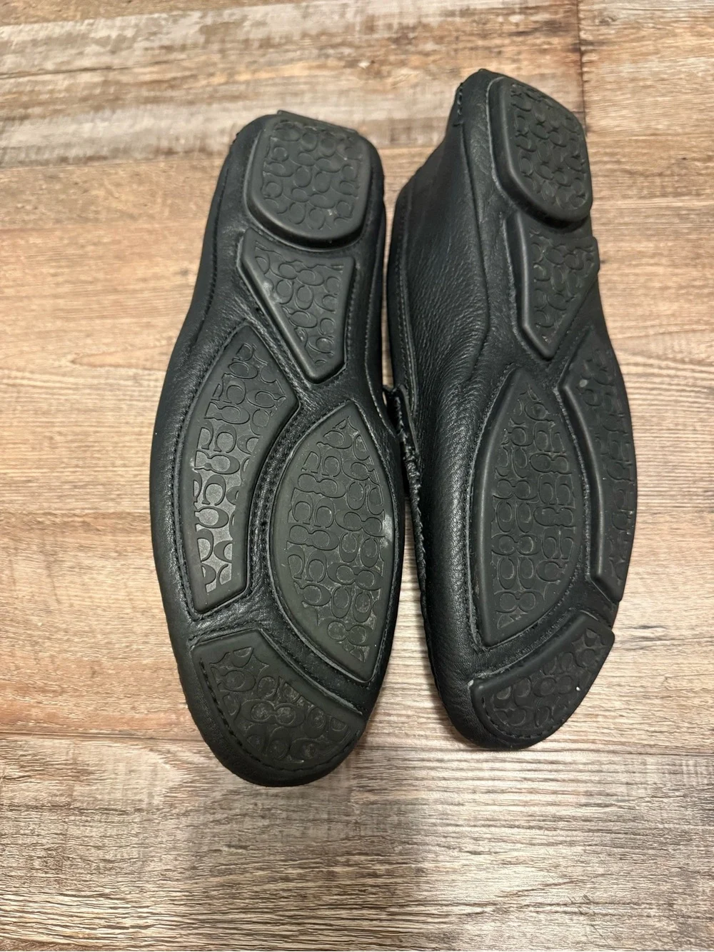 Coach Black Leather Penny Loafers for Men